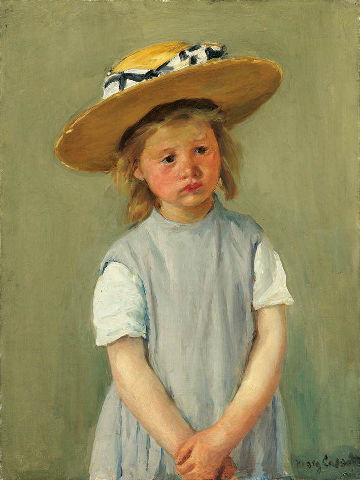  玛丽·卡萨特 Mary Cassatt —— little girl in a big straw 